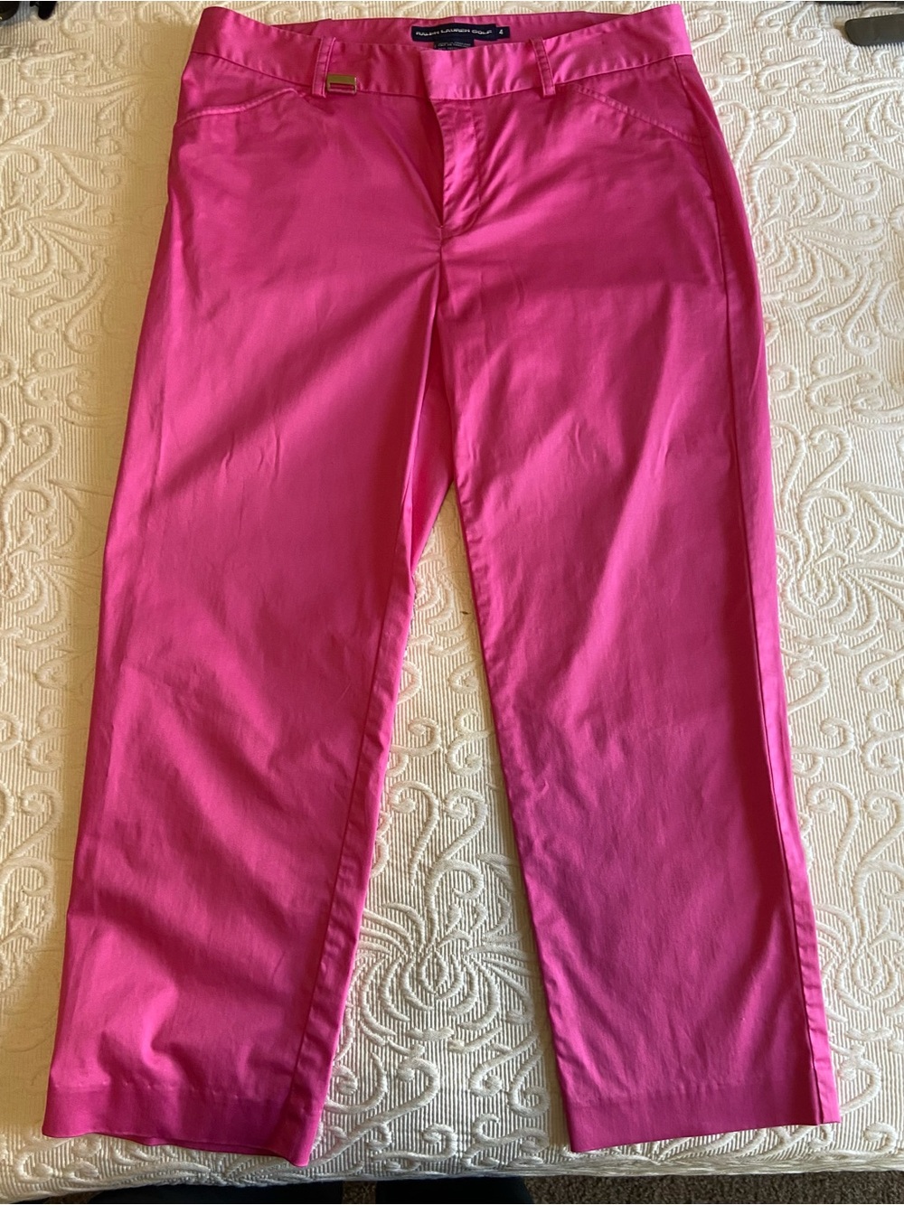 Ralph Lauren Hot Pink Women's Pants with Gold Hardware